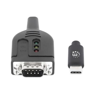 Manhattan Adapterkabel Serieel [1x USB-C stekker - 1x Serieel 9-polig] 100 cm Zwart