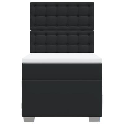 Boxspring met matras kunstleer zwart 100x200 cm - thumbnail