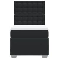 Boxspring met matras kunstleer zwart 120x190 cm - thumbnail