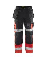 Blåkläder Werkbroek High-Vis X1500 15081860 | Zwart/High-Vis Rood | Maat 44 - 7330509388334 - thumbnail