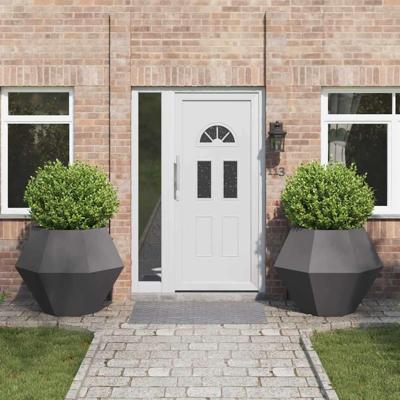 Plantenbak 2 pcs Zwart 100 x 100 x 80 cm Staal