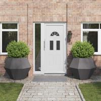 Plantenbak 2 pcs Zwart 100 x 100 x 80 cm Staal - thumbnail