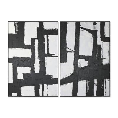 Schilderij Home ESPRIT Wit Zwart Abstract 123 x 4,3 x 183 cm (2 Stuks) Schilderij Home ESPRIT Wit Zwart Abstract 123 x 4,3 x 183 cm (2 Stuks)