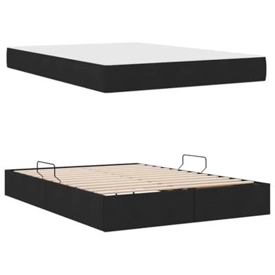 Opbergbed met matras met matras Zwart 140 x 190 cm Polyester