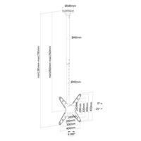 Neomounts FPMA-C340BLACK TV-plafondbeugel 81,3 cm (32) - 190,5 cm (75) Zwenkbaar, Roteerbaar, Kantelbaar, In hoogte verstelbaar - thumbnail