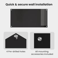 VidaXL Keuken achterwand 2 pcs zwart 100 x 50 cm gehard glas - thumbnail