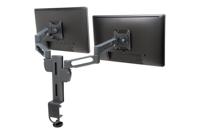 SmartFit Dual Monitor Arm Mount - Bevestigingskit (bureauklembevestiging, 2 beeldschermarmen) - voor 2 LCD-schermen - donkergrijs - desktop - thumbnail