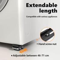 VidaXL Wasmachinebasis 2 pcs zwart 72 x 5 x 4,5 cm roestvrij staal - thumbnail