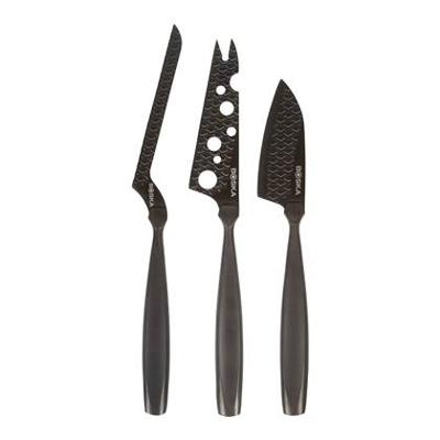 Boska Kaasmessenset Monaco+ Zwart - met lederen hoes