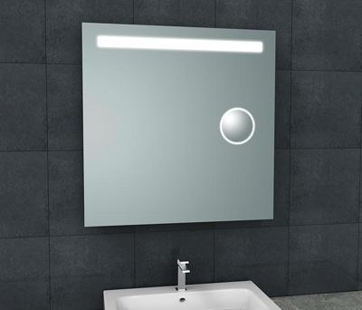 Spiegel Wiesbaden Tigris met LED Verlichting En Scheerspiegel 80x80cm