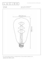 Lucide ST64 - Filament lamp - Ø 6,4 cm - LED Dimb. - E27 - 1x5W 2700K - Amber - thumbnail