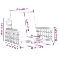 Schommelstoel met kussens 63x58x39 cm poly rattan en staal - thumbnail
