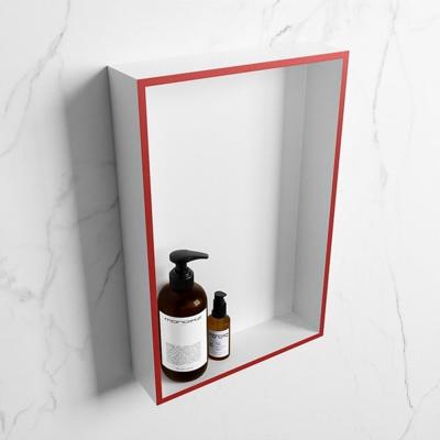 MONDIAZ EASY Nis 44,5x29,5cm in solid surface kleur Fire | Talc. 1 vak geschikt voor in- of opbouw