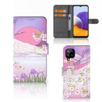 Samsung Galaxy A22 4G | M22 | Telefoonhoesje | Met pasjeshouder | Bird Flying - thumbnail