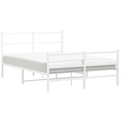 Bedframe met hoofd- en voeteneindemetaal wit 140x190 cm