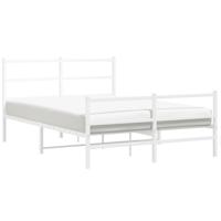Bedframe met hoofd- en voeteneindemetaal wit 140x190 cm - thumbnail