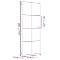VidaXL Binnendeur smal 83x201,5 cm gehard glas en aluminium goudkleur - thumbnail