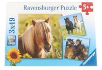 Ravensburger puzzelsset schattige pony's - 3 x 49 stukjes - thumbnail