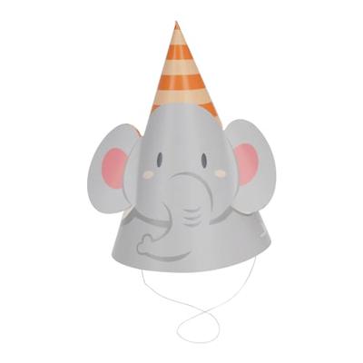 Feesthoedje Jungledieren met Oren, 6st.