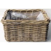Plantenmand Rotan Antiek grijs 40x40cm - thumbnail