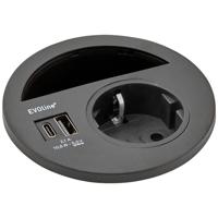 EVOline 1592 7300 7700 Bureaustekkerdoos Zwart Randaarde stekker - thumbnail