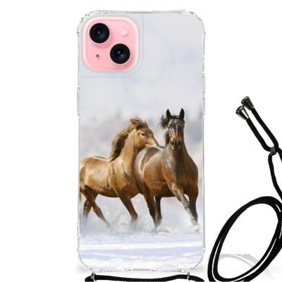 iPhone 15 Plus Case Anti-shock Paarden iPhone 15 Plus Case Anti-shock Paarden
