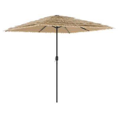 VidaXL Parasol met led's en stalen paal 248x248x248 cm bruin