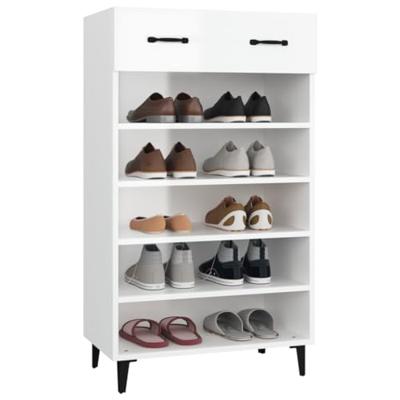 VidaXL Schoenenkast 60x35x105 cm bewerkt hout hoogglans wit