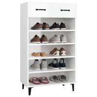 VidaXL Schoenenkast 60x35x105 cm bewerkt hout hoogglans wit - thumbnail
