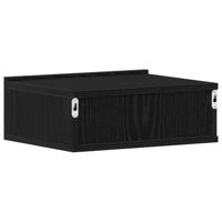 Nachtkastje zwevend 40x32x15 cm bewerkt hout zwart eiken - thumbnail