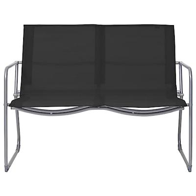 4-delige Loungeset stof en staal zwart