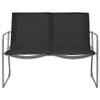 4-delige Loungeset stof en staal zwart - thumbnail