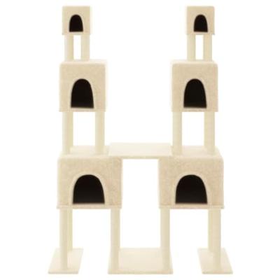 Kattenmeubel met sisal krabpalen 199 cm crmekleurig