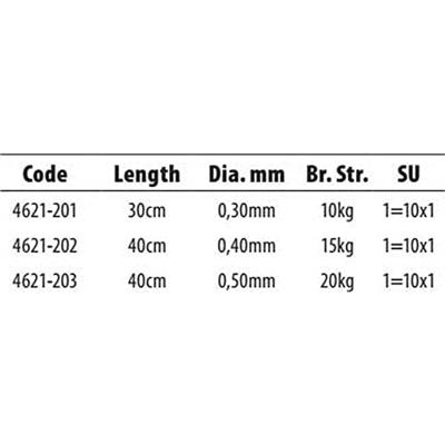 Spro Matt Black Leader 1X1 Titanium 44Lb 40cm