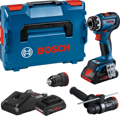 Bosch Blauw GSR 18V-90 FC Accuboormachine | 18V 4.0Ah in L-Boxx + GFA 18-M en GFA 18-H - 06019K6205