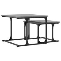 2-delige Tafeltjesset bewerkt hout grijs sonoma eikenkleurig - thumbnail