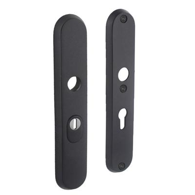 SKG3 -veiligheid-schilden doorgaand profielcilindergat 55mm met kerntrek beveiliging zwart/rvs