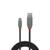 LINDY USB-kabel USB 2.0 USB-A stekker, USB-micro-B stekker 0.20 m Zwart, Grijs 36730 - thumbnail