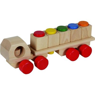Nic vrachtwagen met bouwblokken hout 30 cm