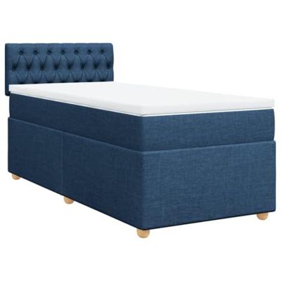 Boxspring met matras stof blauw 100x200 cm