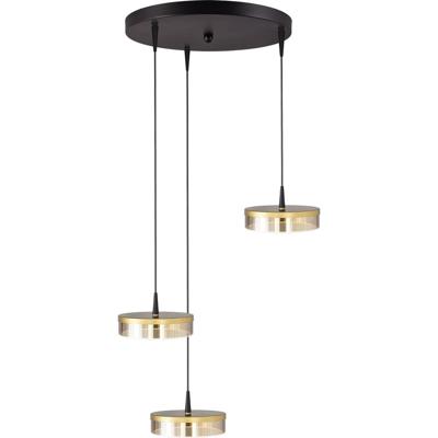 Masterlight 3-lichts hanglampImperia Ø 35cm zwart met goud - 2042-05-02-02-35-3