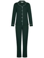 Warme katoenen doorknooppyjama groen - thumbnail