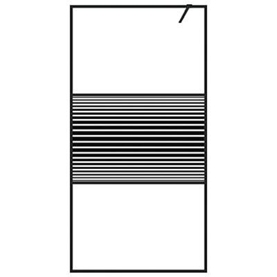 Inloopdouchewand 100x195 cm transparant ESG-glas zwart