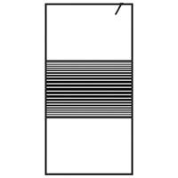 Inloopdouchewand 100x195 cm transparant ESG-glas zwart - thumbnail