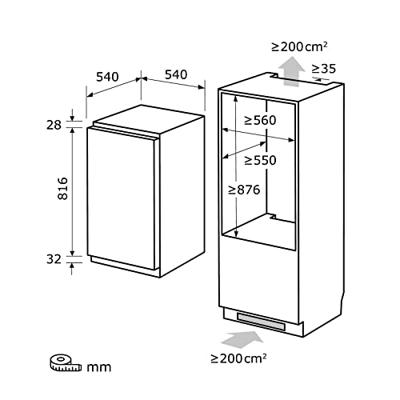 Exquisit EKS131-V-040E Onderbouw koelkast zonder vriezer