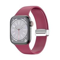 Siliconen bandje - Folding Buckle - Wijnrood - Geschikt voor Apple Watch 44mm / 45mm / 46mm / 49mm - thumbnail