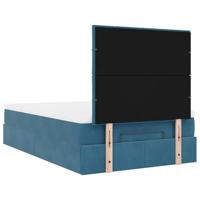 Ottoman bed met matrassen 120x200cm fluweel donkerblauw - thumbnail