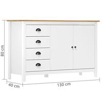 Dressoir Hill Range 130x40x80 cm massief grenenhout wit - thumbnail