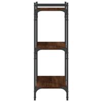 Boekenkast 3-laags 60x30x86 cm bewerkt hout bruineikenkleurig - thumbnail