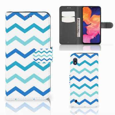 Samsung Galaxy A10 Telefoon Hoesje Zigzag Blauw Samsung Galaxy A10 Telefoon Hoesje Zigzag Blauw